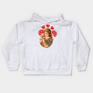 The little girl with the magic mushrooms Kids Hoodie